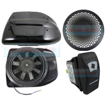 Black 12v Low Profile Motorised Turbo Roof Air Vent & Extractor Fan